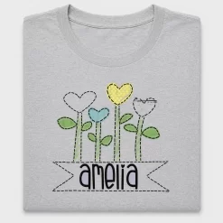 Personalized Heart Flowers DTF Transfer