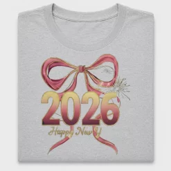 Pink Gold Bow New Year 2026 DTF Transfer