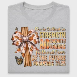She Is Clothed in Strength Proverbs DTF Transfer