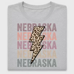 Cheetah Leopard Nebraska Lightning DTF Transfer