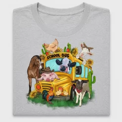 Farm Animal School Bus DTF Transfer