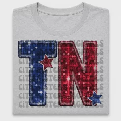 Tennessee State Faux Sequin DTF Transfer