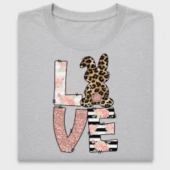 Love Bunny Leopard Floral DTF Transfer