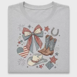 Patriotic Cowgirl Western DTF Transfer