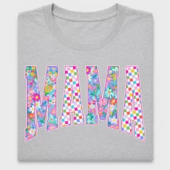 Retro Mama Floral Checkered DTF Transfer
