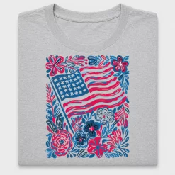 Boho Floral American Flag DTF Transfer