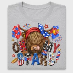 Western July 4th Cow DTF Transfer