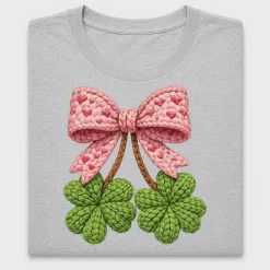 Knit Clover Bow DTF Transfer