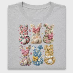 Knit Easter Bunny Floral DTF Transfer