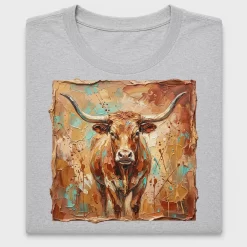 Western Longhorn Bull DTF Transfer