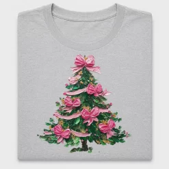 Floral Pink Christmas Tree DTF Transfer