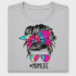 Tie Dye Mom Life Messy Bun DTF Transfer