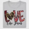 Love Like Jesus Leopard Heart DTF Transfer