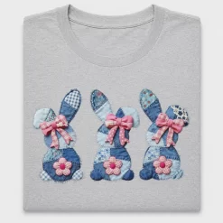 Patchwork Denim Bunny DTF Transfer