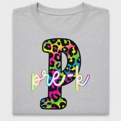 Neon Leopard Letter P DTF Transfer