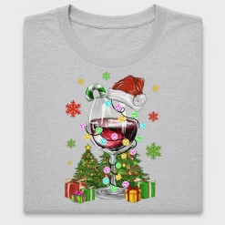 Festive Wine Glass Christmas DTF Transfer