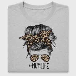 Leopard Messy Bun Mom Life DTF Transfer