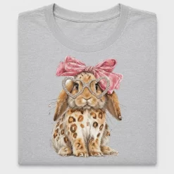 Leopard Bunny With Pink Bow DTF Transfer