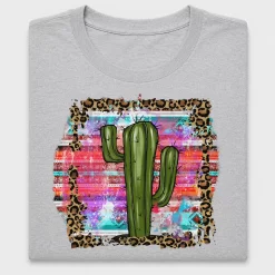 Boho Cactus Leopard Print DTF Transfer