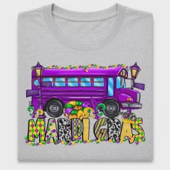 Mardi Gras School Bus DTF Transfer