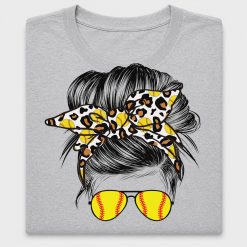 Leopard Softball Messy Bun DTF Transfer