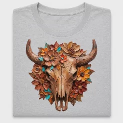 Western Bull Skull Floral DTF Transfer