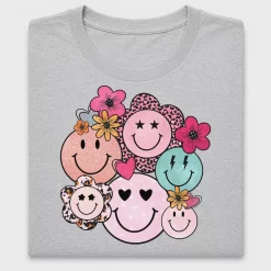 Retro Smiley Face Flowers DTF Transfer