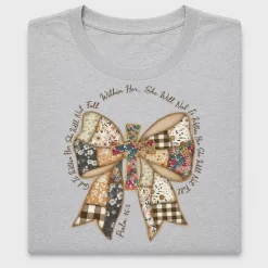 Psalm 46:5 Patchwork Bow DTF Transfer