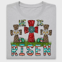 He Is Risen Easter Cross DTF Transfer
