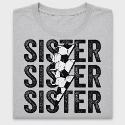 Sister Soccer Lightning Bolt DTF Transfer