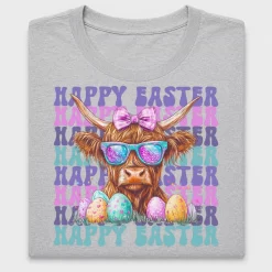 Easter Highland Cow DTF Transfer