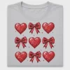 Glitter Valentine Heart & Bow DTF Transfer