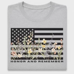 Honor and Remember Floral Flag DTF Transfer