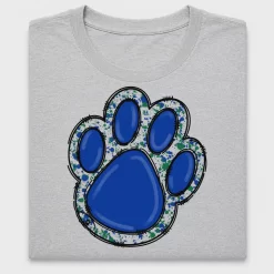 Blue Glitter Paw Print DTF Transfer
