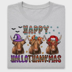 Hallothanksmas Highland Cow DTF Transfer