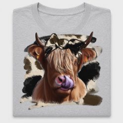 Funny Highland Cow Glasses DTF Transfer