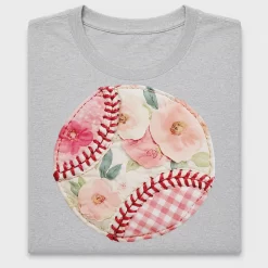 Floral Patchwork Baseball DTF Transfer