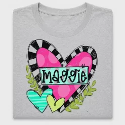 Personalized Heart Nameplate DTF Transfer