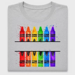 Rainbow Crayon Art DTF Transfer