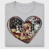 Patriotic July 4th Heart DTF Transfer