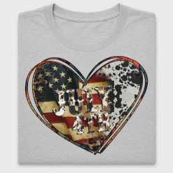 Patriotic July 4th Heart DTF Transfer