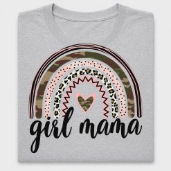 Girl Mama Camo Heart Rainbow DTF Transfer