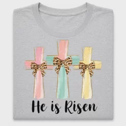 Easter Crosses DTF Transfer with Leopard Bows