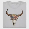 Boho Floral Bull Skull DTF Transfer