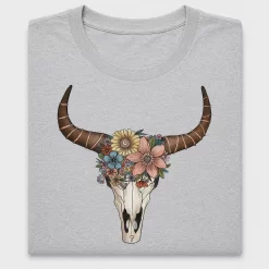 Boho Floral Bull Skull DTF Transfer