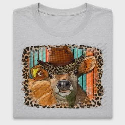 Cowboy Cow Watercolor DTF Transfer