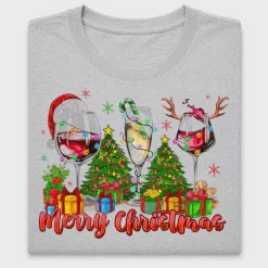 Merry Christmas Wine DTF Transfer