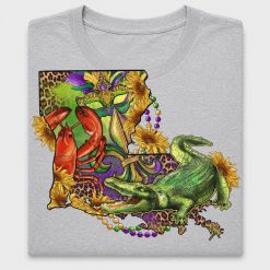 Mardi Gras Louisiana Crocodile DTF Transfer