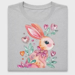 Watercolor Bunny Floral DTF Transfer