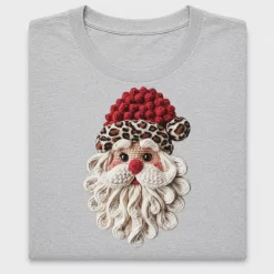 Crochet Santa Leopard Hat DTF Transfer